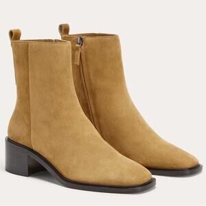NEW Everlane Square Toe The City Boot in Tan Sand Suede, Women's Size 6.5, $278
